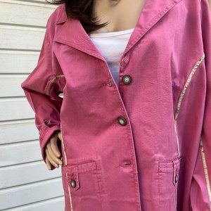 NEW Vtg Quizz Stretch 22W Pink Corduroy Jacket